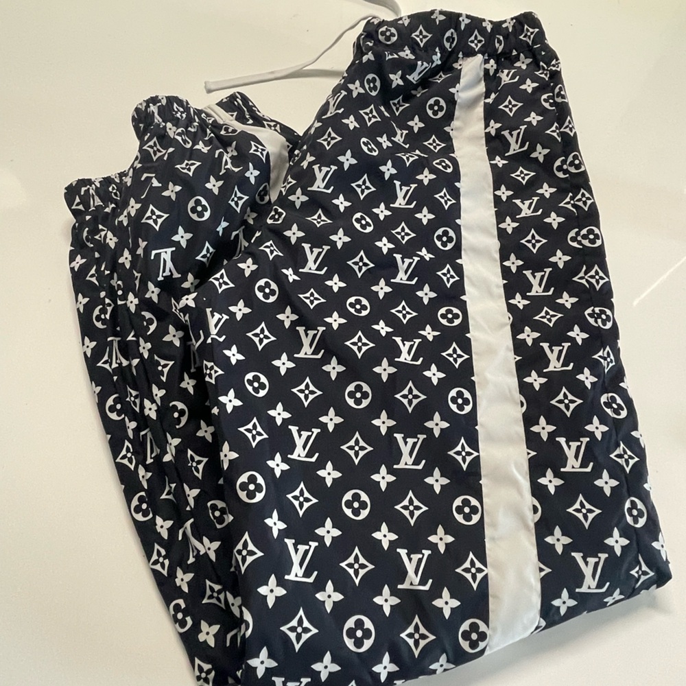 Louis Vuitton Monogram Joggers in Black and White